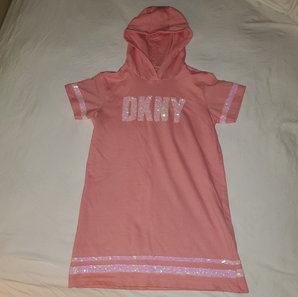 EUC DKNY Kids Girls Sequine Beach or Pool Towel Cover Up Large Size 10 / 12